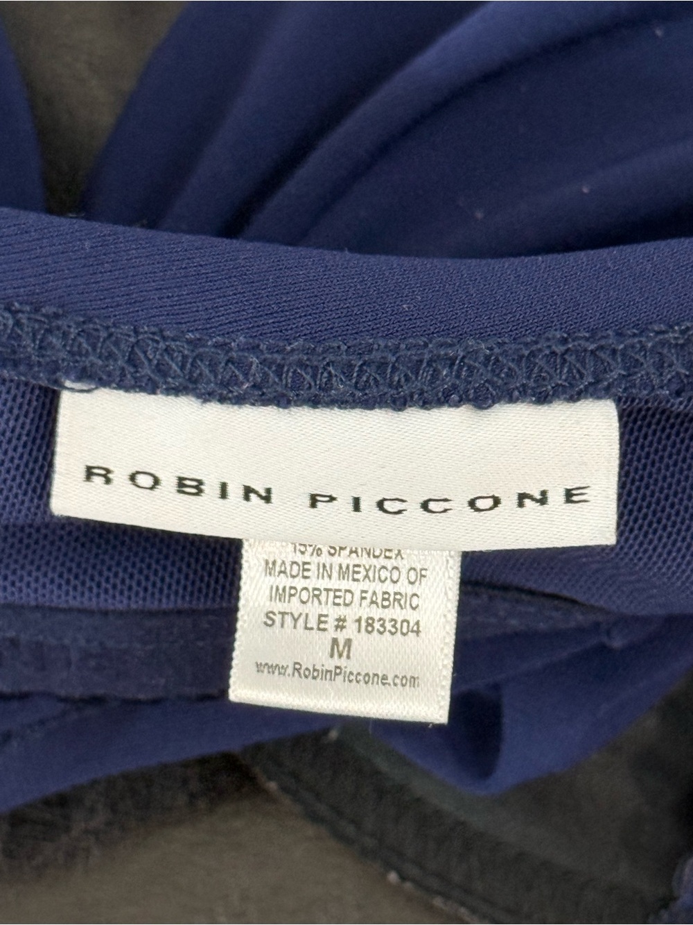 Robin Piccone Navy Twist-Front Swim Bra with Rhinestone Accents - Picture 2 of 8